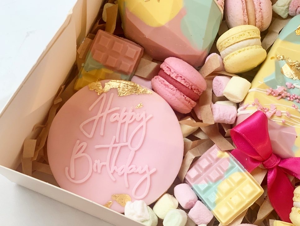 "Happy Birthday" Box bunt